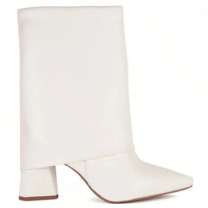 Bota Cano Médio Bico Fino Branca