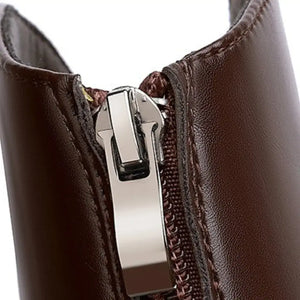 Bota Feminina Cano Curto Marrom Couro