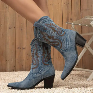 Bota Feminina Texana Jeans Dallas