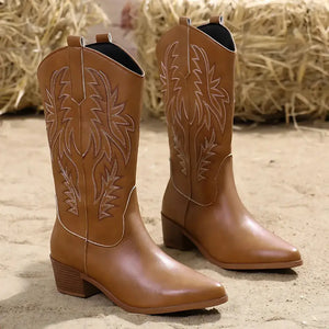 Bota Feminina Texana Marrom Western