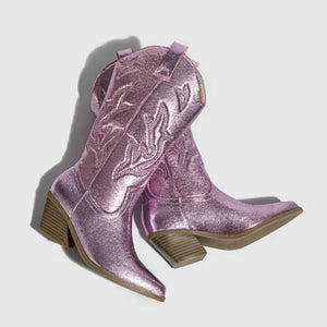 Bota Feminina Texana Metálico Western
