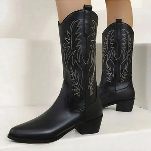 Bota Feminina Texana Preta Western