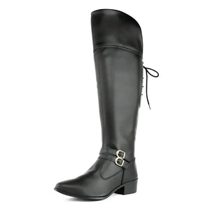 Bota Over The Knee Sem Salto Preta