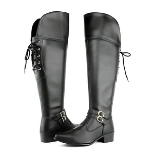 Bota Over The Knee Sem Salto Preta