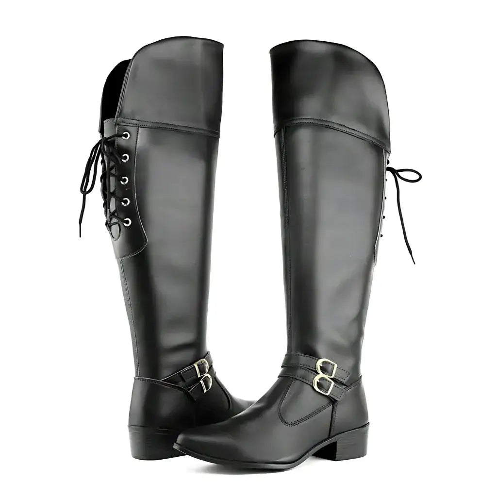 Bota Over The Knee Sem Salto Preta