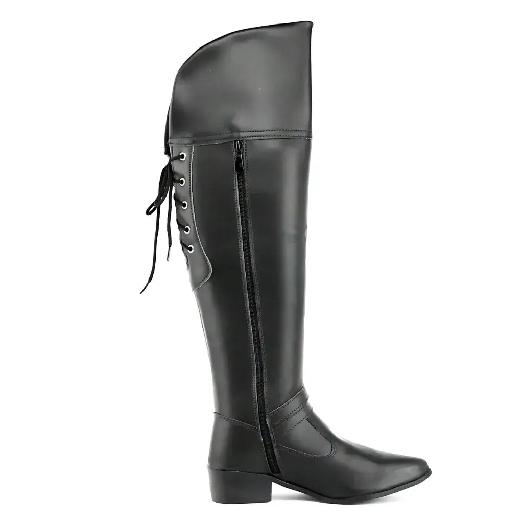 Bota Over The Knee Sem Salto Preta