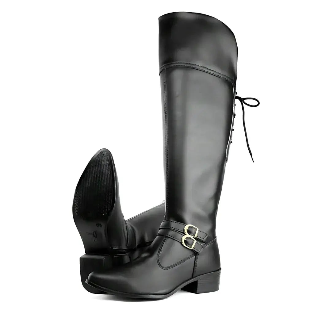 Bota Over The Knee Sem Salto Preta