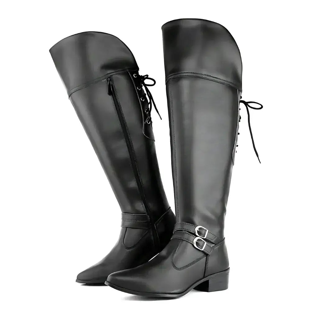 Bota Over The Knee Sem Salto Preta