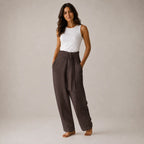 Calça Pantalona Feminina Linho com Cintura Alta – Anaïs
