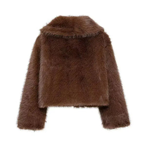 Casaco Curto Pele Marrom