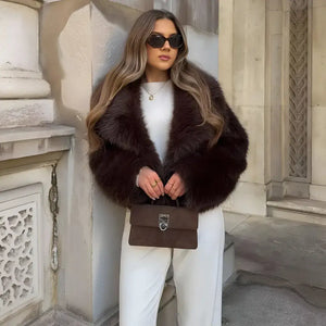 Casaco Curto Pele Marrom