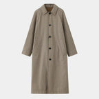 Casaco feminino longo dupla face marrom elegante
