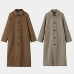Casaco feminino longo dupla face com modelagem elegante