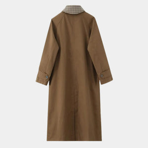 Sobretudo feminino premium marrom estilo old money