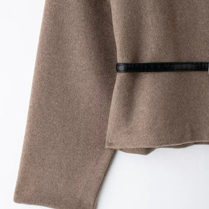 Casaco Lã Batida Feminino com Cinto 