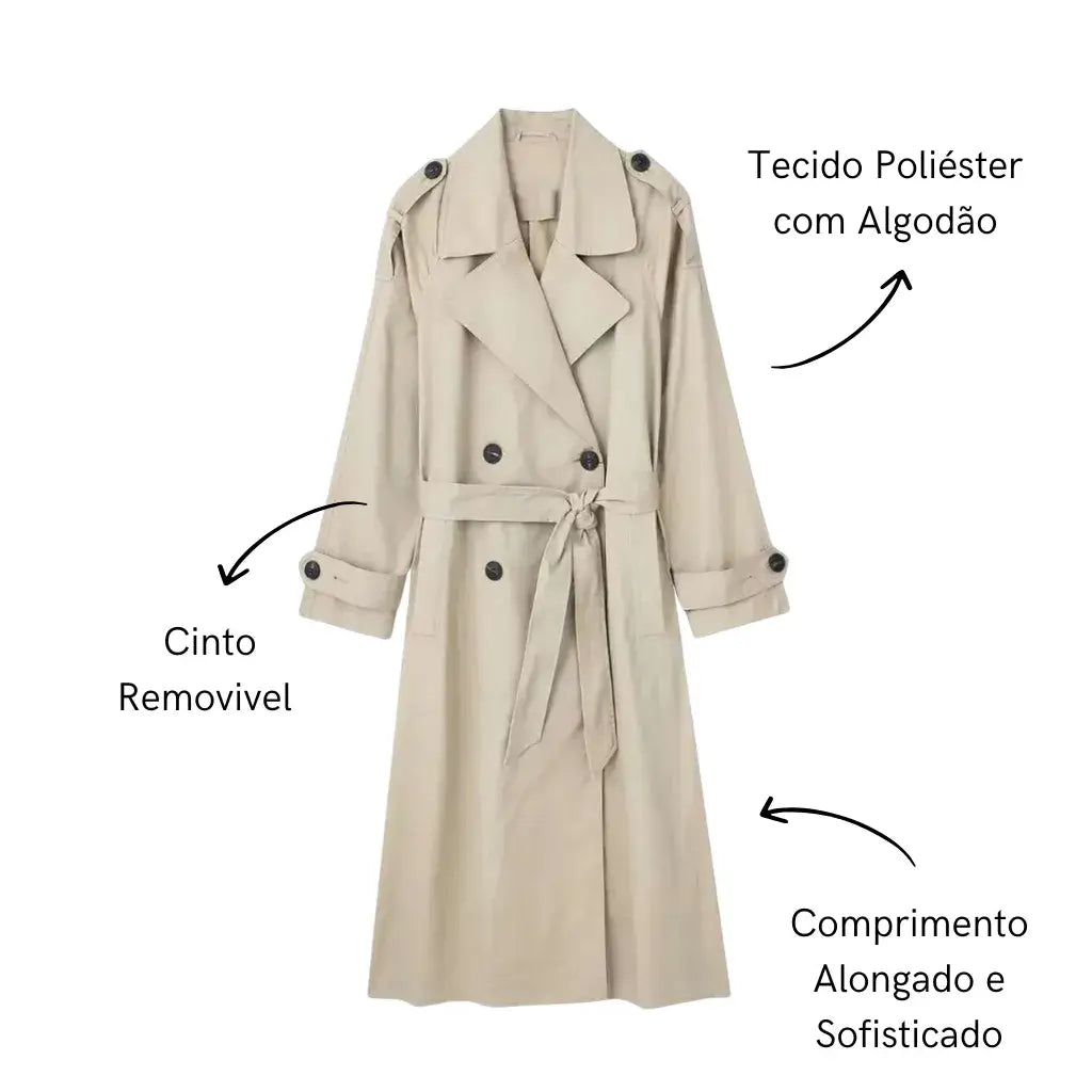 Casaco Longo Feminino Bege