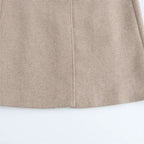 Casaco feminino inverno bege com gola de pelo removível detalhe close