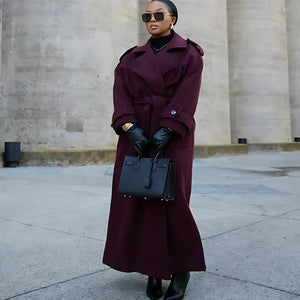 Casaco Longo Feminino Vinho Velvet