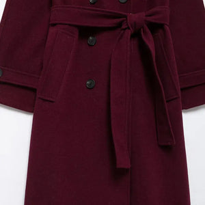 Casaco Longo Feminino Vinho Velvet