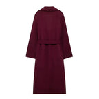Casaco Longo Feminino Vinho Velvet