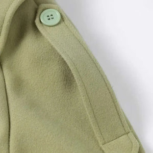 Casaco feminino verde sálvia estilo trench coat para inverno com acabamento premium