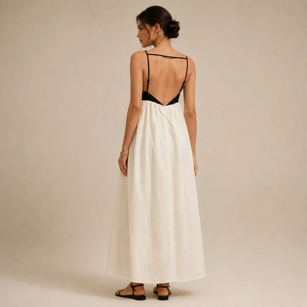 Vestido Feminino Longo Linho Alça Ajustável – Emily