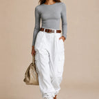 Calça Cargo Feminina Wide Leg Cintura Alta – Margot