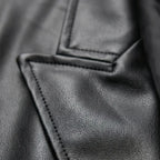 Colete Feminino Preto em Couro com Cinto Luxo