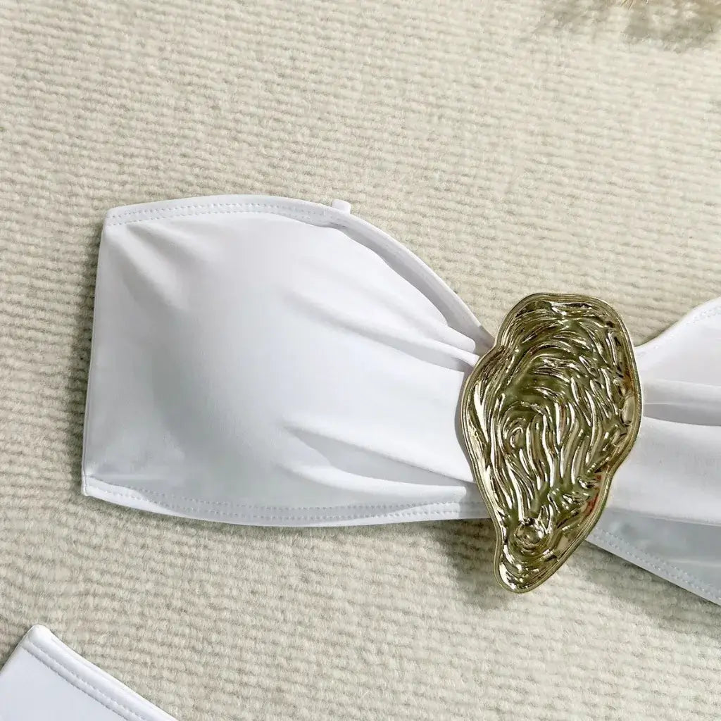 Conjunto Biquíni Cintura Alta e Saída de Praia Elegante