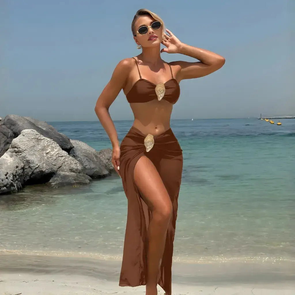 Conjunto Biquíni Cintura Alta e Saída de Praia Elegante – Vistella