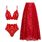 Conjunto Biquíni Hot Pants Saída de Praia Saia Longa