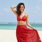 Conjunto Biquíni Hot Pants Saída de Praia Saia Longa
