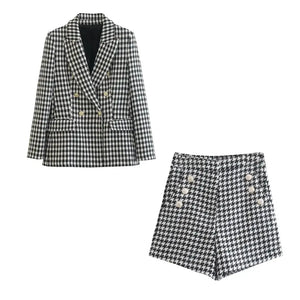 Conjunto Blazer Feminino Xadrez