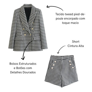 Conjunto Blazer Feminino Xadrez