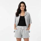 Conjunto Camisa e Shorts Feminino Listrado