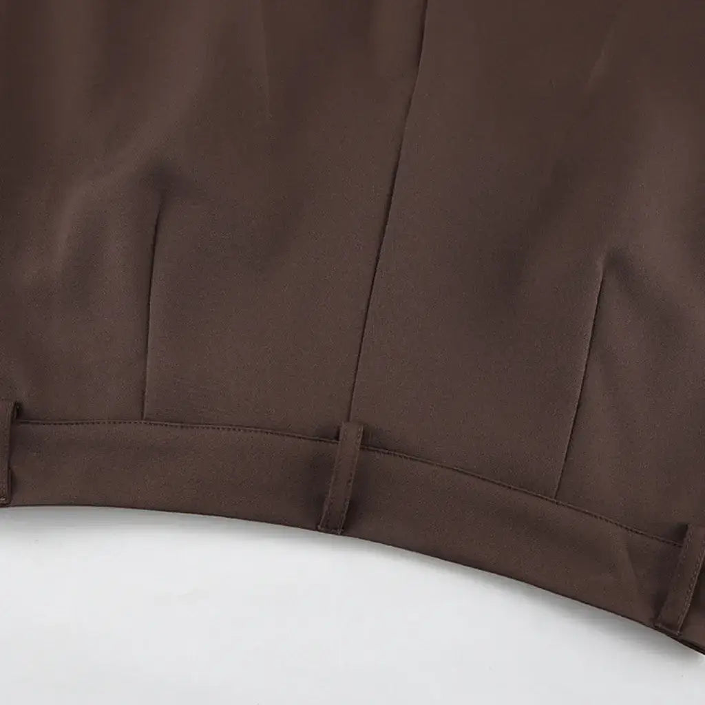 Conjunto Feminino Alfaiataria Marrom Modelo Mariane