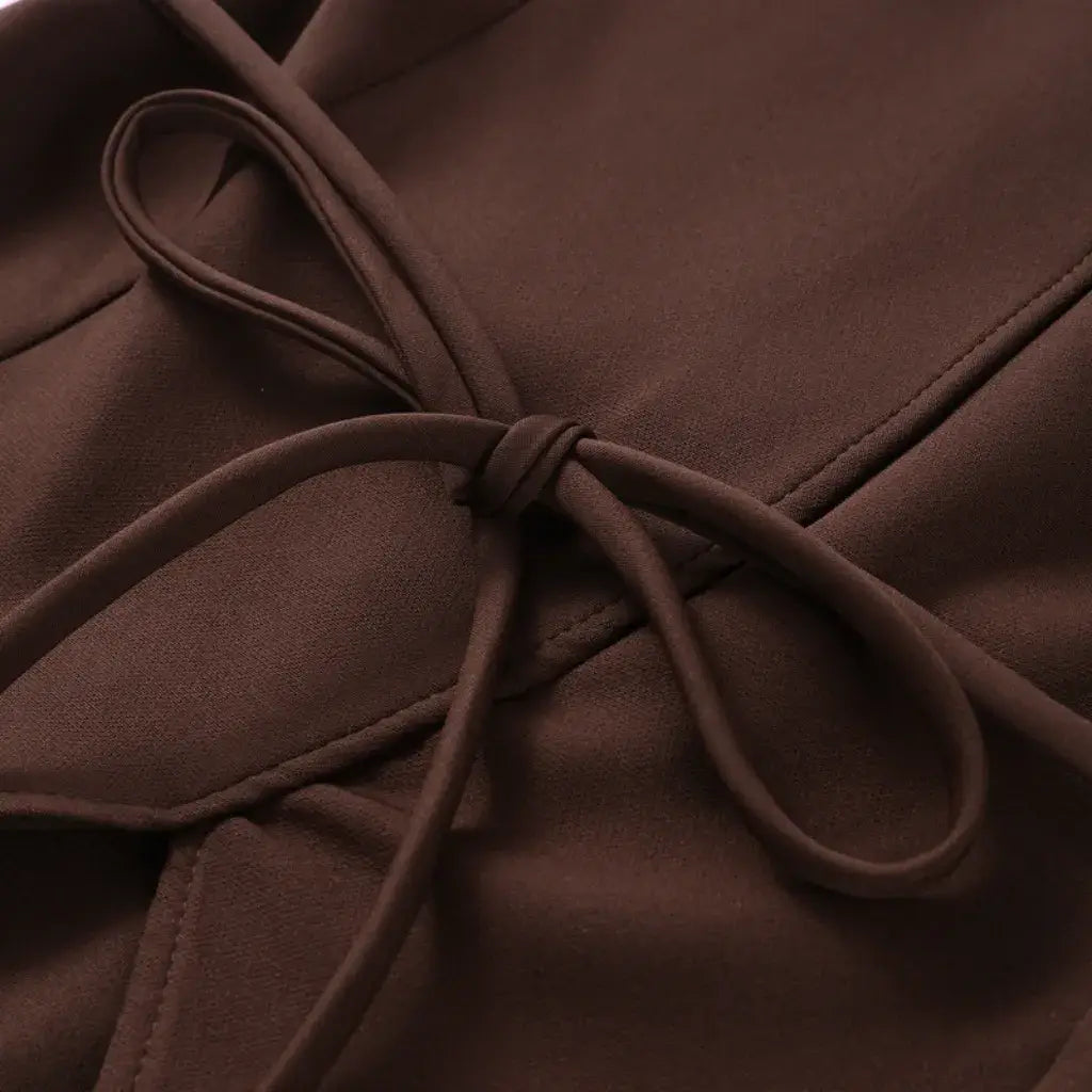 Conjunto Feminino Alfaiataria Marrom Modelo Mariane