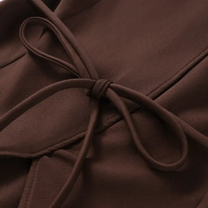 Conjunto Feminino Alfaiataria Marrom Modelo Mariane