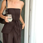 Conjunto Feminino Alfaiataria Marrom Modelo Mariane