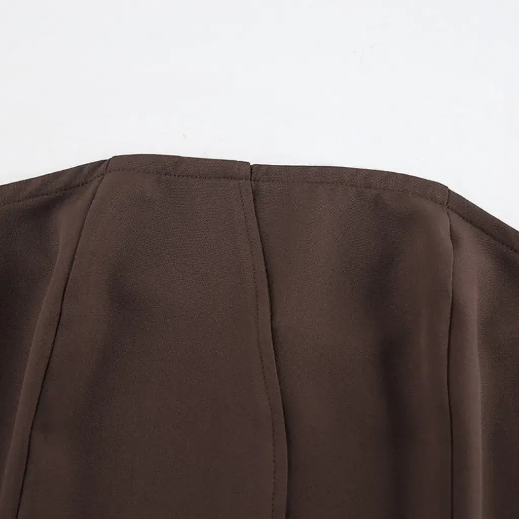 Conjunto Feminino Alfaiataria Marrom Modelo Mariane