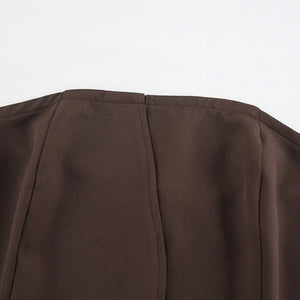 Conjunto Feminino Alfaiataria Marrom Modelo Mariane