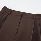 Conjunto Feminino Alfaiataria Marrom Modelo Mariane