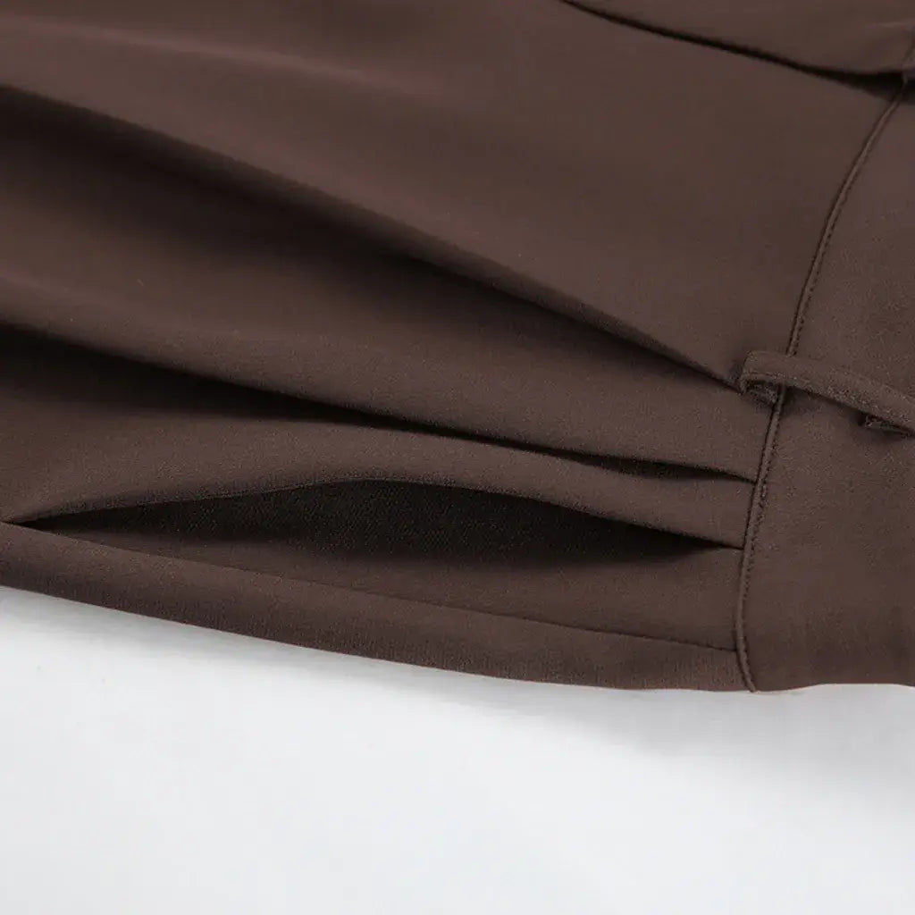 Conjunto Feminino Alfaiataria Marrom Modelo Mariane