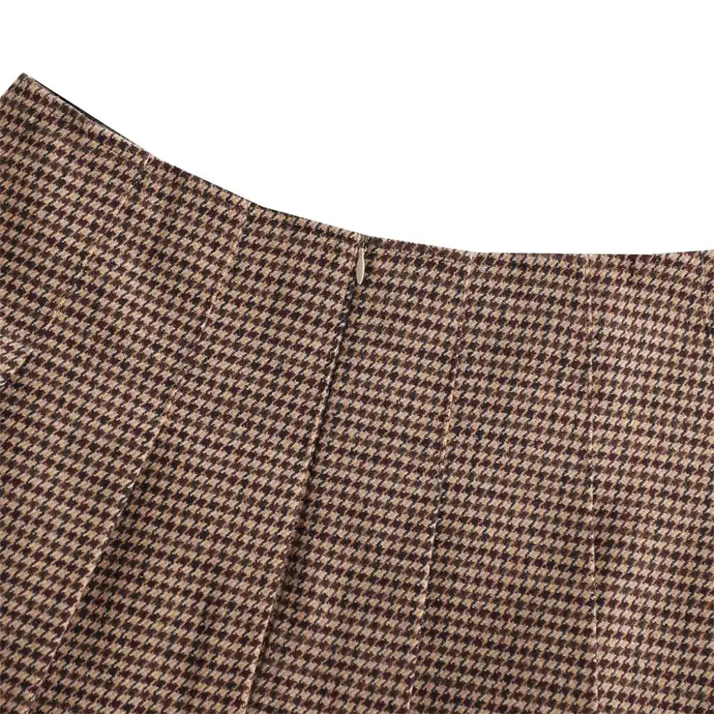 Conjunto Feminino Blazer Saia Xadrez