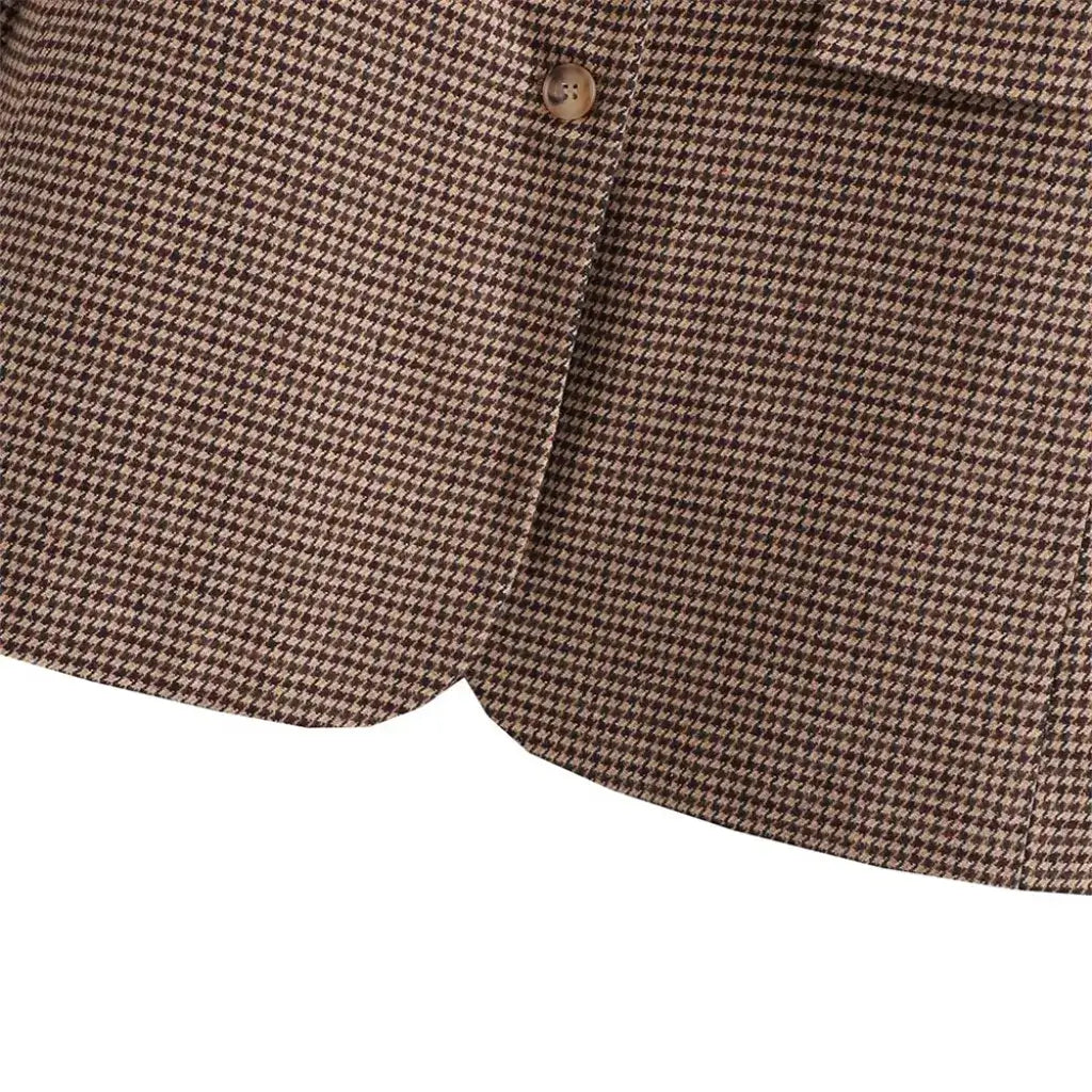 Conjunto Feminino Blazer Saia Xadrez