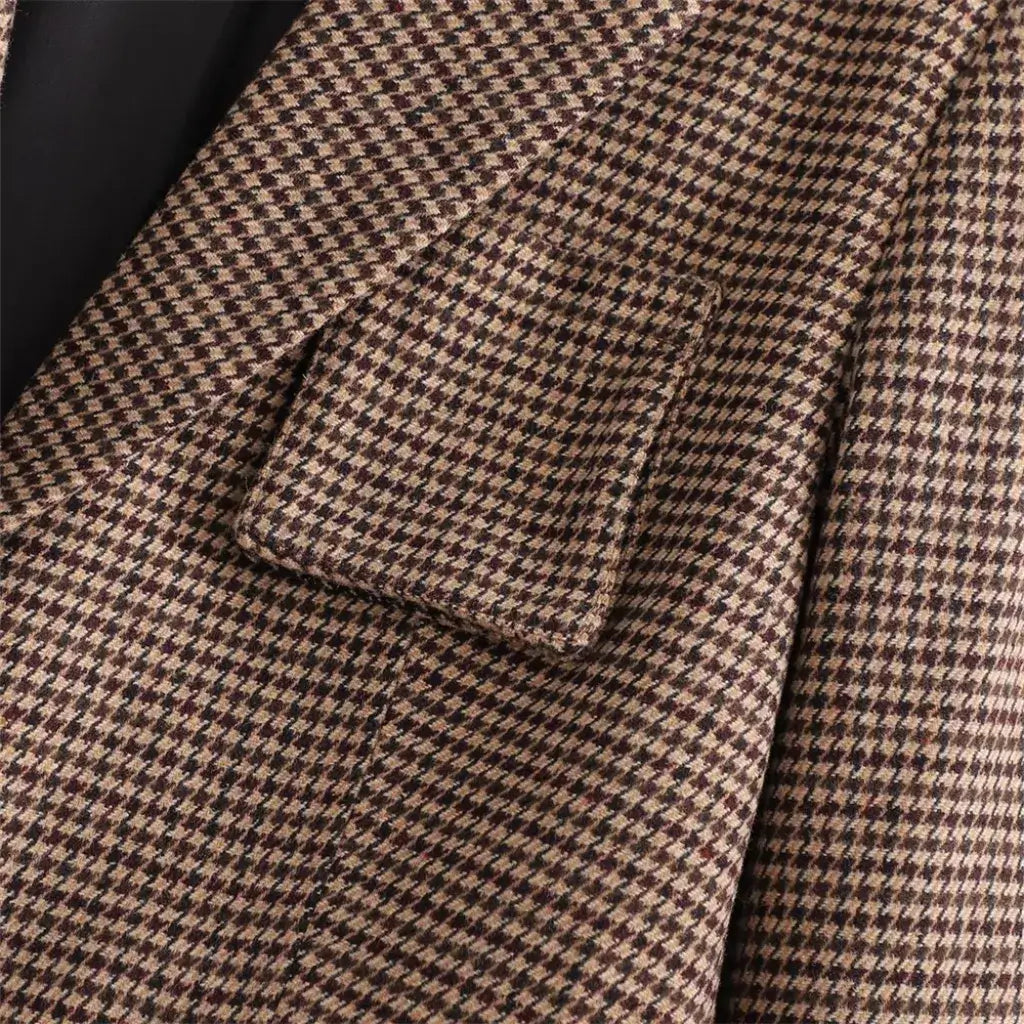 Conjunto Feminino Blazer Saia Xadrez