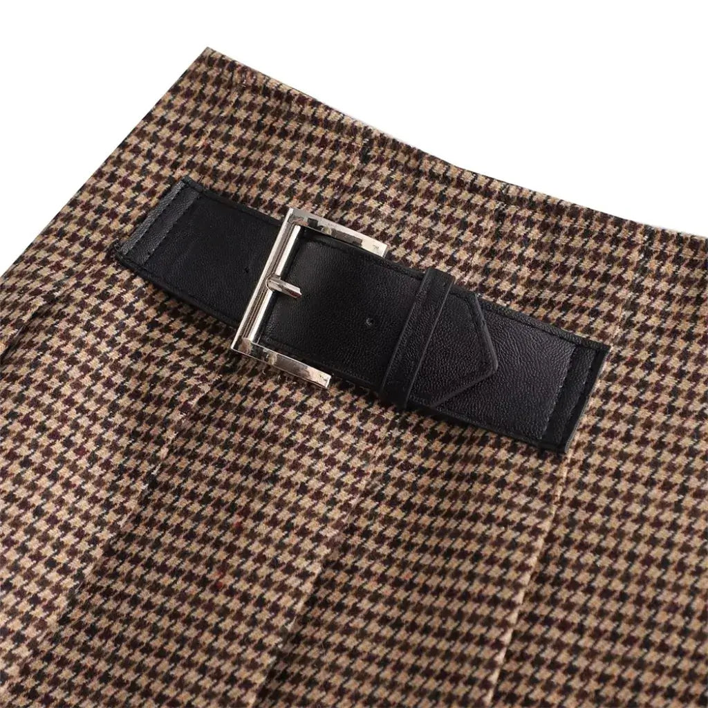 Conjunto Feminino Blazer Saia Xadrez