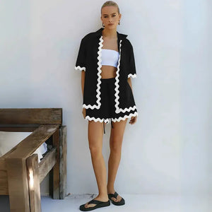 Conjunto Feminino Short e Camisa Confortável Casual