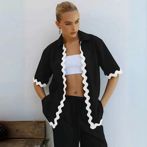 Conjunto Feminino Short e Camisa Confortável Casual