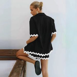 Conjunto Feminino Short e Camisa Confortável Casual